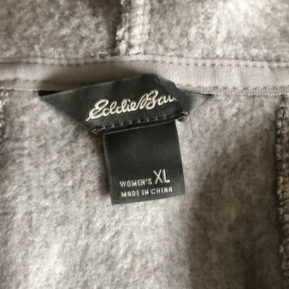 Eddie Bauer Jacket Women’s Gray Knit Fleece Hoodie Zip Up Running Hiking - Picture 4 of 5